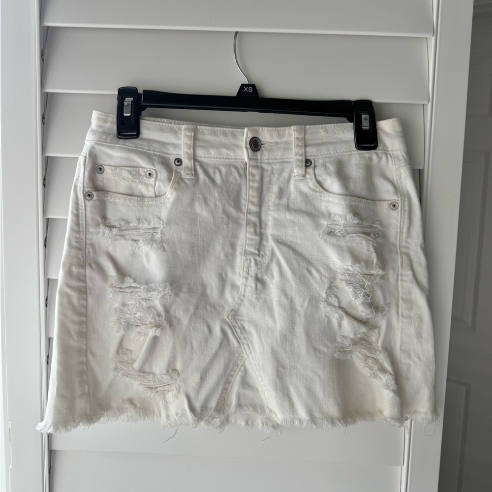 American Eagle White Denim Skirt